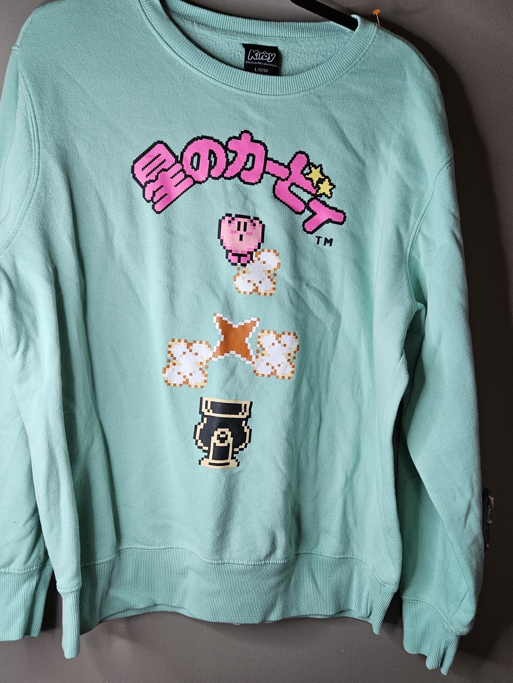 Nintendo Mint Green Kirby Pixel Crewneck Sweatshirt